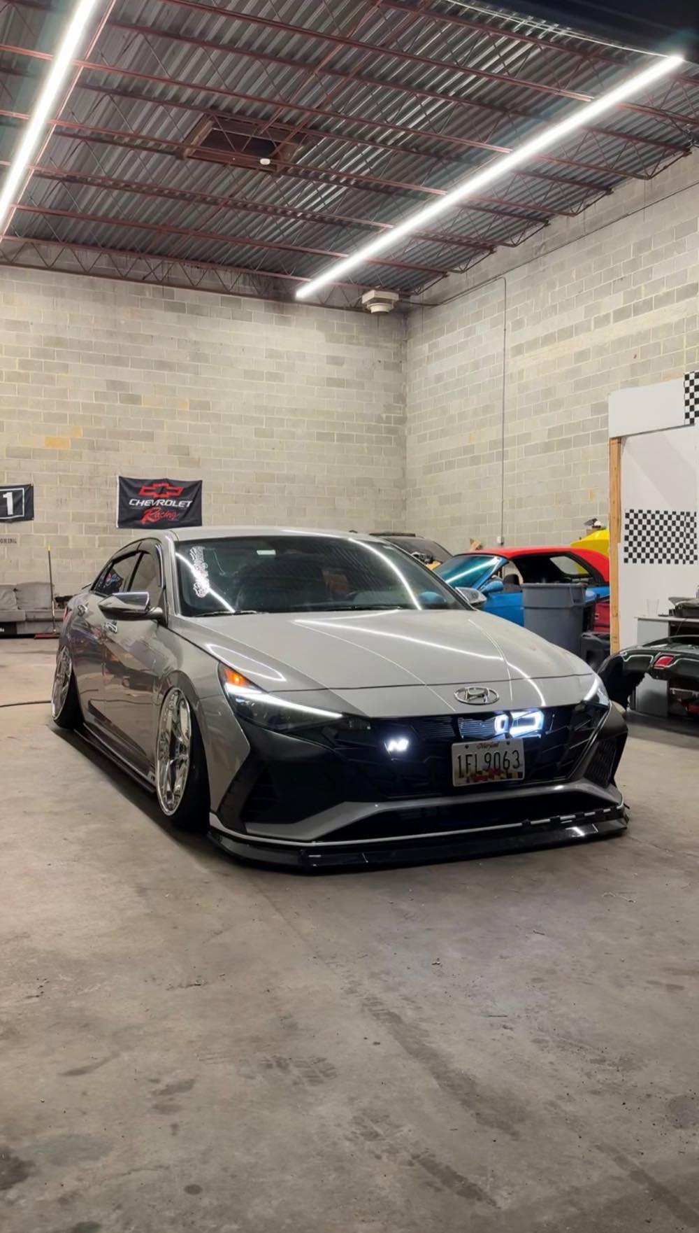 Hyundai Elantra N front end with LEDs lit