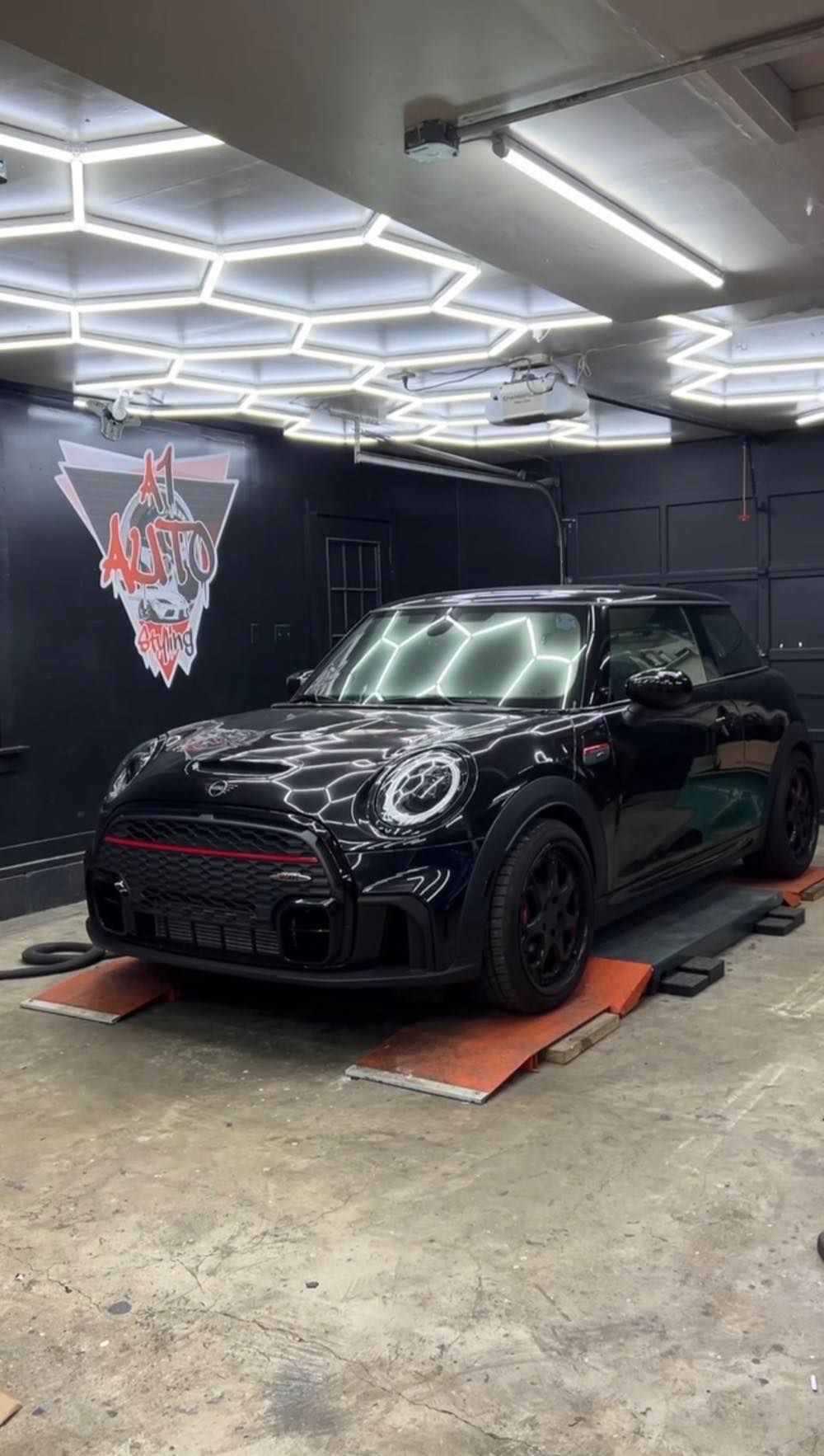 Black Mini JCW with dark window tint
