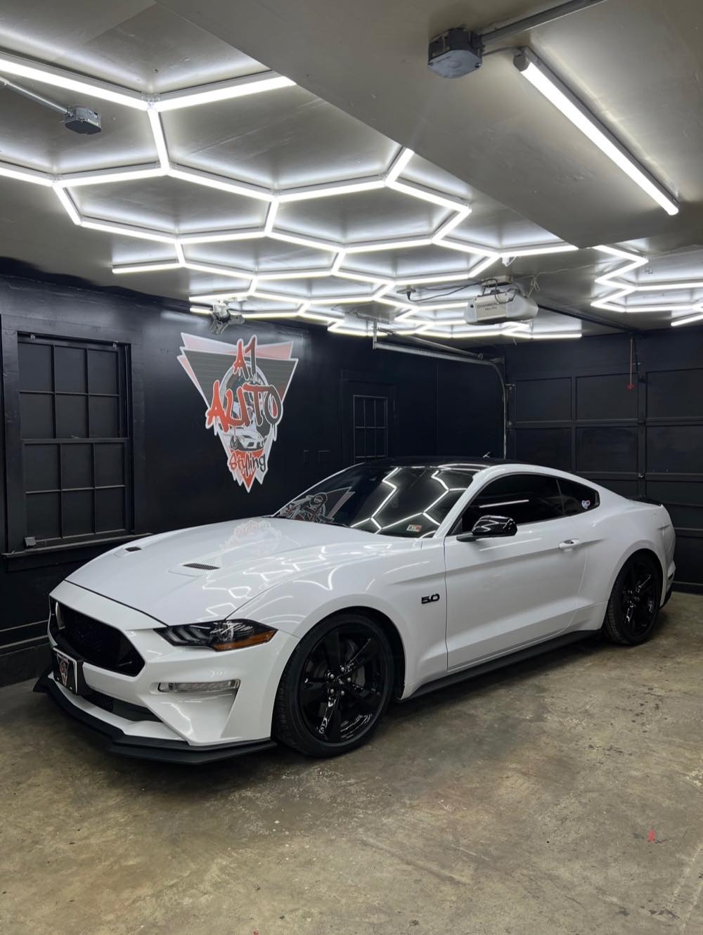 White Mustang GT at A1 Auto Styling